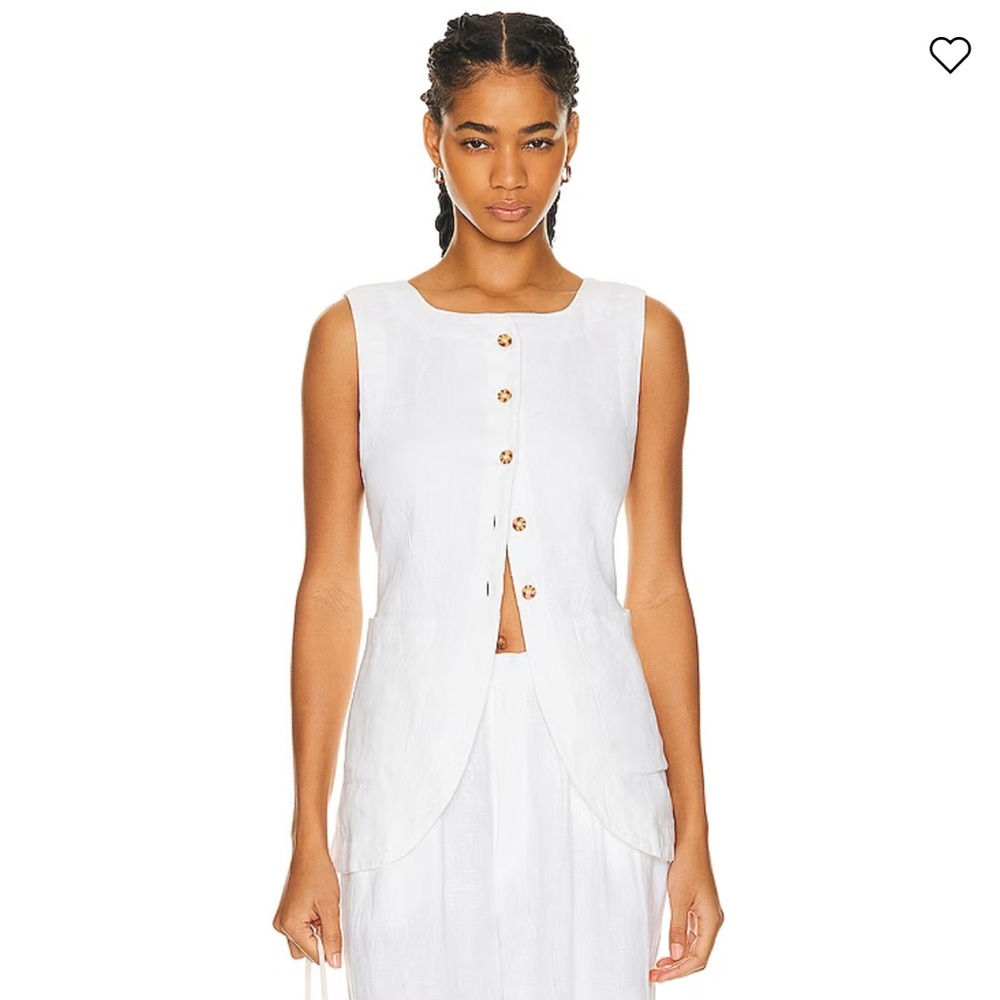 Posse the Label white linen vest top size xxs